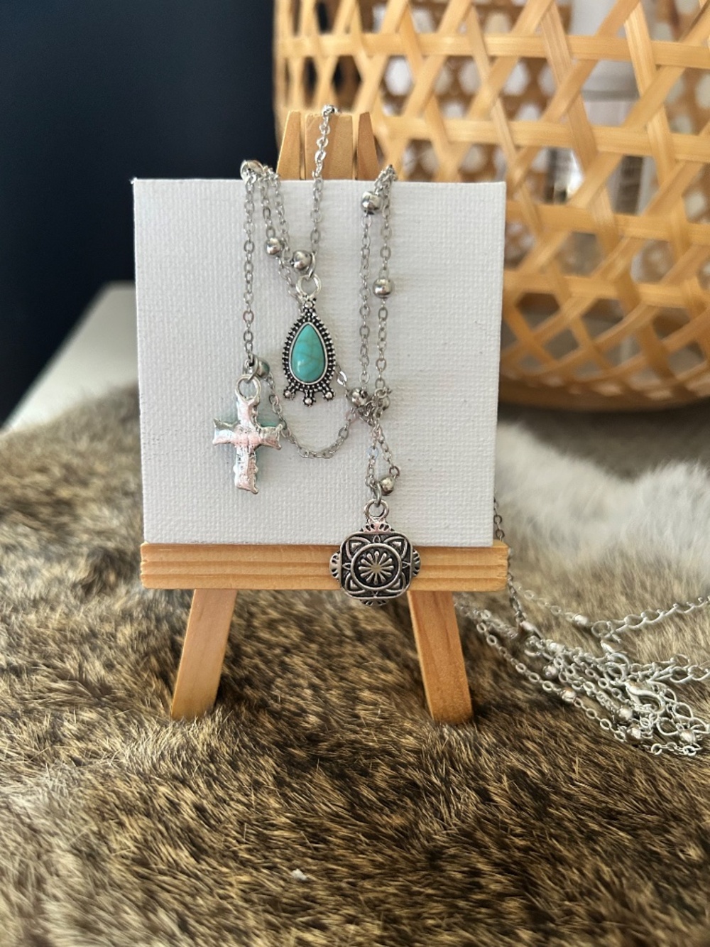 3 piece silver and turquoise necklace FREE WITH PURCHASE.